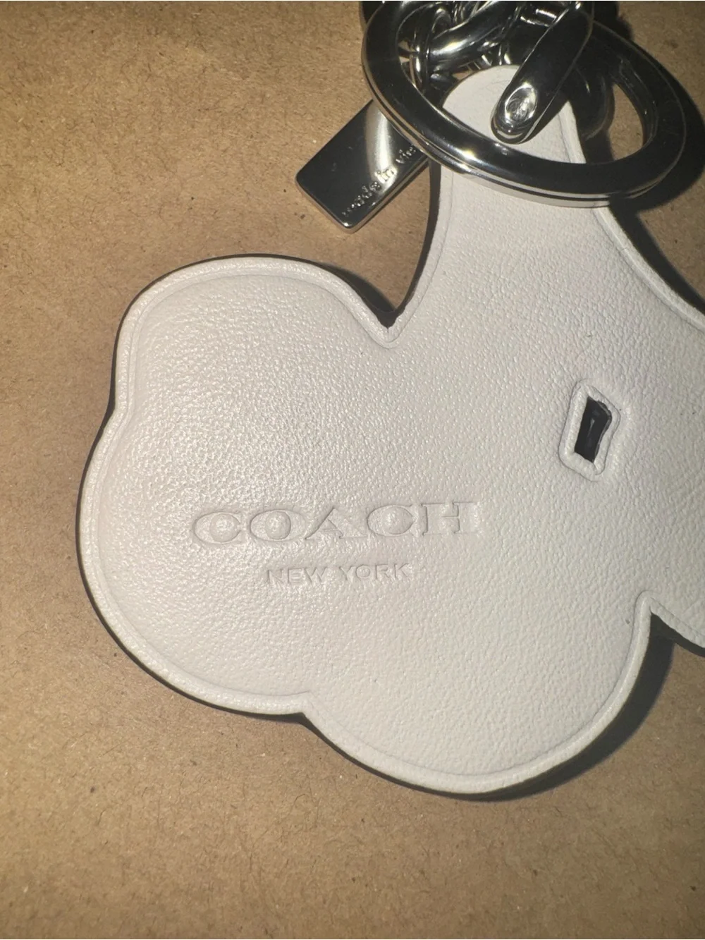 Coach White Cloud Cherry Keychain bag Charm CZ092 with Silver Hardware - NWOT